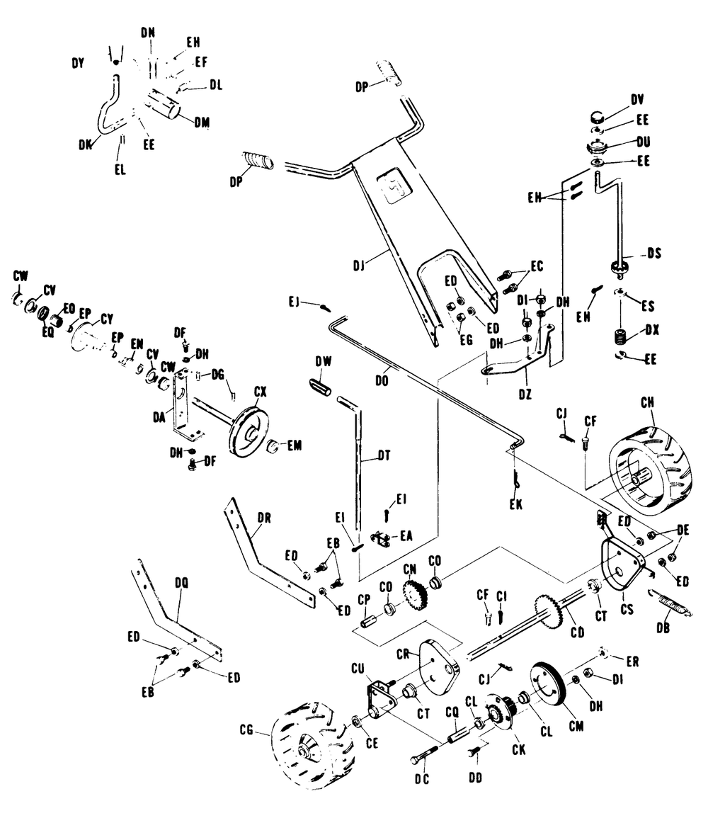 Snow Thrower 1 Diagram and Parts List for 2680A (200000001-299999999)(1972) Lawn Boy Snow Blower